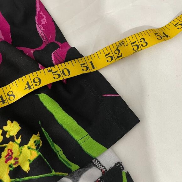 G.I.L.I Black Floral T-Shirt Shift Maxi Dress L Stretchy Tropical Vacation Vibes - Picture 7 of 7